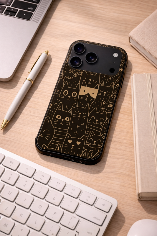 Meow You Too Premium Glass Back Cover For iPhone 11,12,13,14,15,16,17 Models The Case & Co