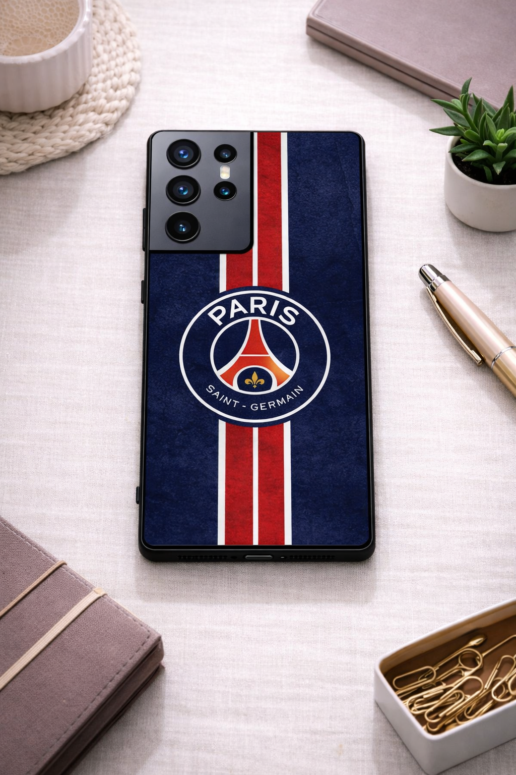 Midnight Paris Premium Glass Back Cover For Galaxy S, A, M & F Series The Case & Co