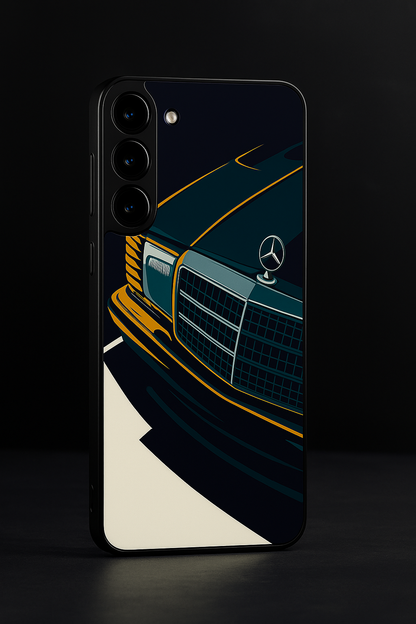 Minimal Car Sketch Premium Glass Back Cover For Galaxy S, A, M & F Series The Case & Co