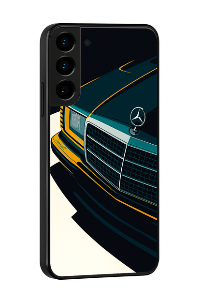 Minimal Car Sketch Premium Glass Back Cover For Galaxy S, A, M & F Series The Case & Co
