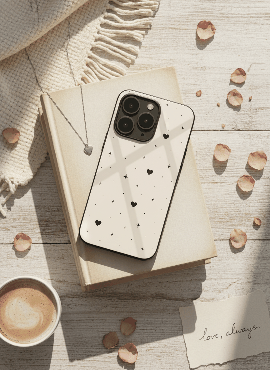 Minimal Love Glass Back Cover For iPhone 11-17 The Case & Co