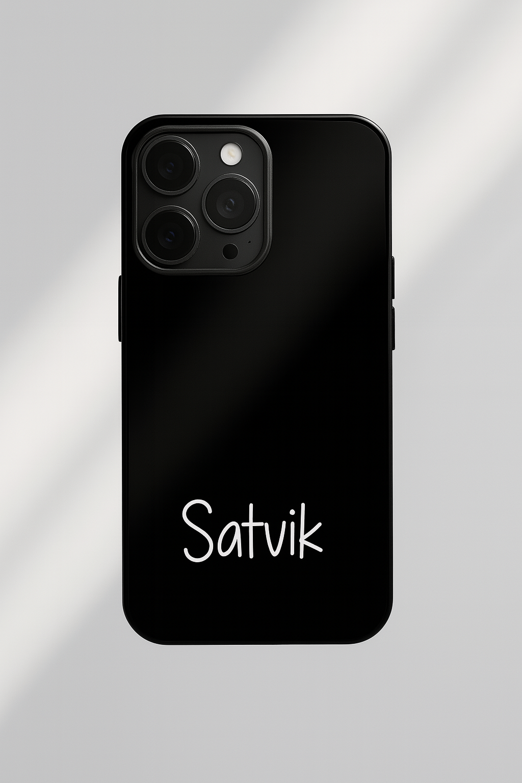 Minimal Luxe Personalised Name Premium Glass Back Cover For iPhone 11,12,13,14,15,16,17 Models The Case & Co