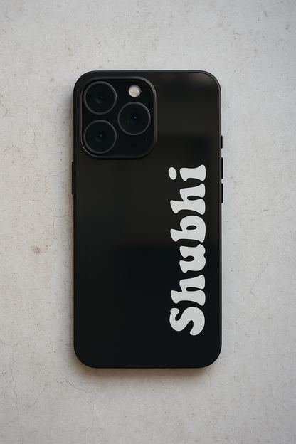 Minimal Luxe Personalised Name Premium Glass Back Cover For iPhone 11,12,13,14,15,16,17 Models The Case & Co