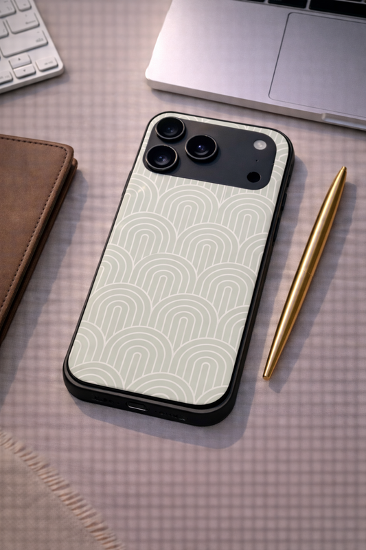 Mint Wave Premium Glass Back Cover For iPhone 11,12,13,14,15,16,17 Models The Case & Co