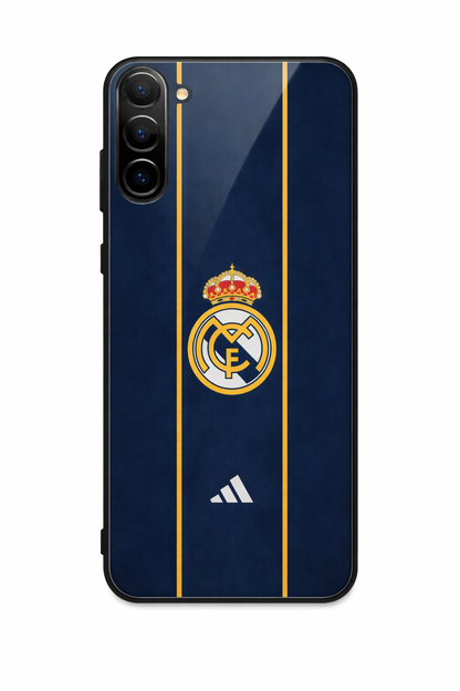 Navy Gold Reign Premium Glass Back Cover For Galaxy S, A, M & F Series The Case & Co