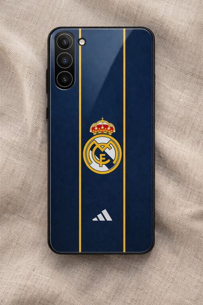 Navy Gold Reign Premium Glass Back Cover For Galaxy S, A, M & F Series The Case & Co