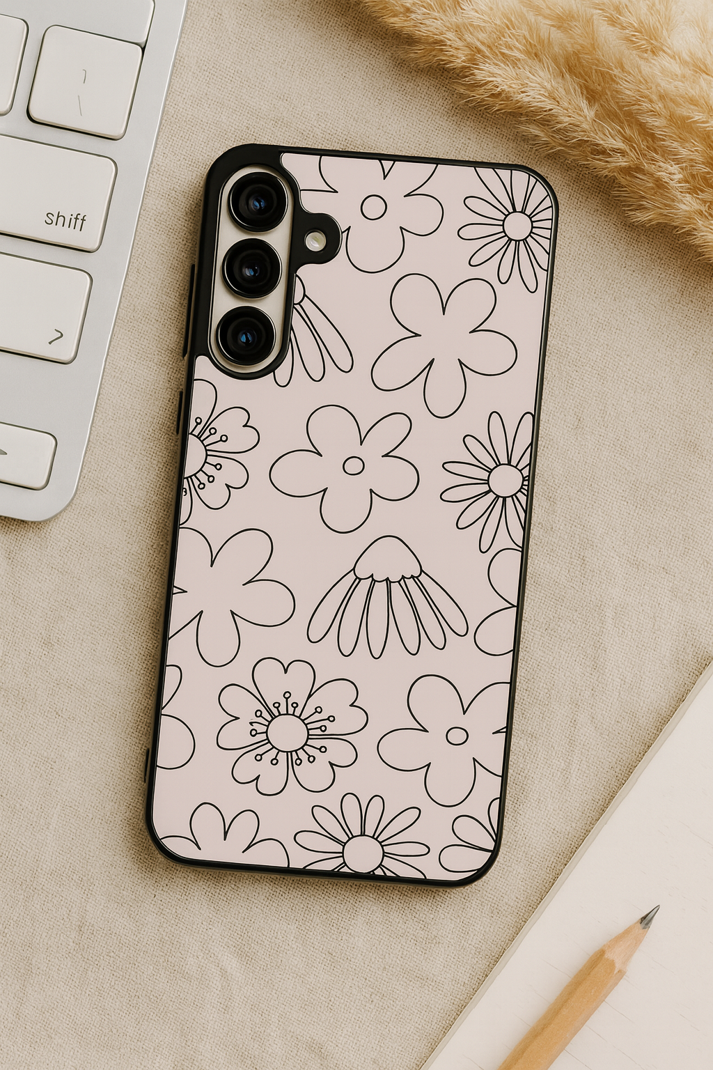 Outline Garden Premium Glass Back Cover For Galaxy S, A, M & F Series The Case & Co