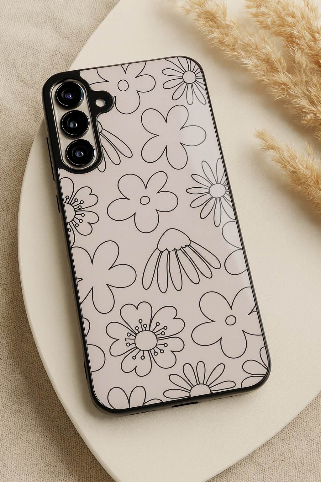 Outline Garden Premium Glass Back Cover For Galaxy S, A, M & F Series The Case & Co