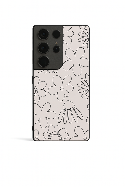 Outline Garden Premium Glass Back Cover For Galaxy S, A, M & F Series The Case & Co