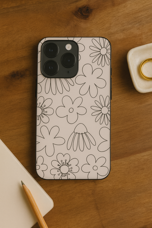 Outline Garden Premium Glass Back Cover For iPhone 11,12,13,14,15,16,17 Models The Case & Co
