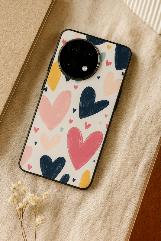 Painted Love Glass Back Cover For One Plus 13, 12, 11, 10, Nord Series The Case & Co