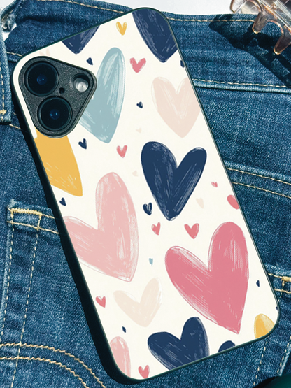 Painted Love Premium Glass Back Cover For iPhone 11,12,13,14,15,16,17 Models The Case & Co