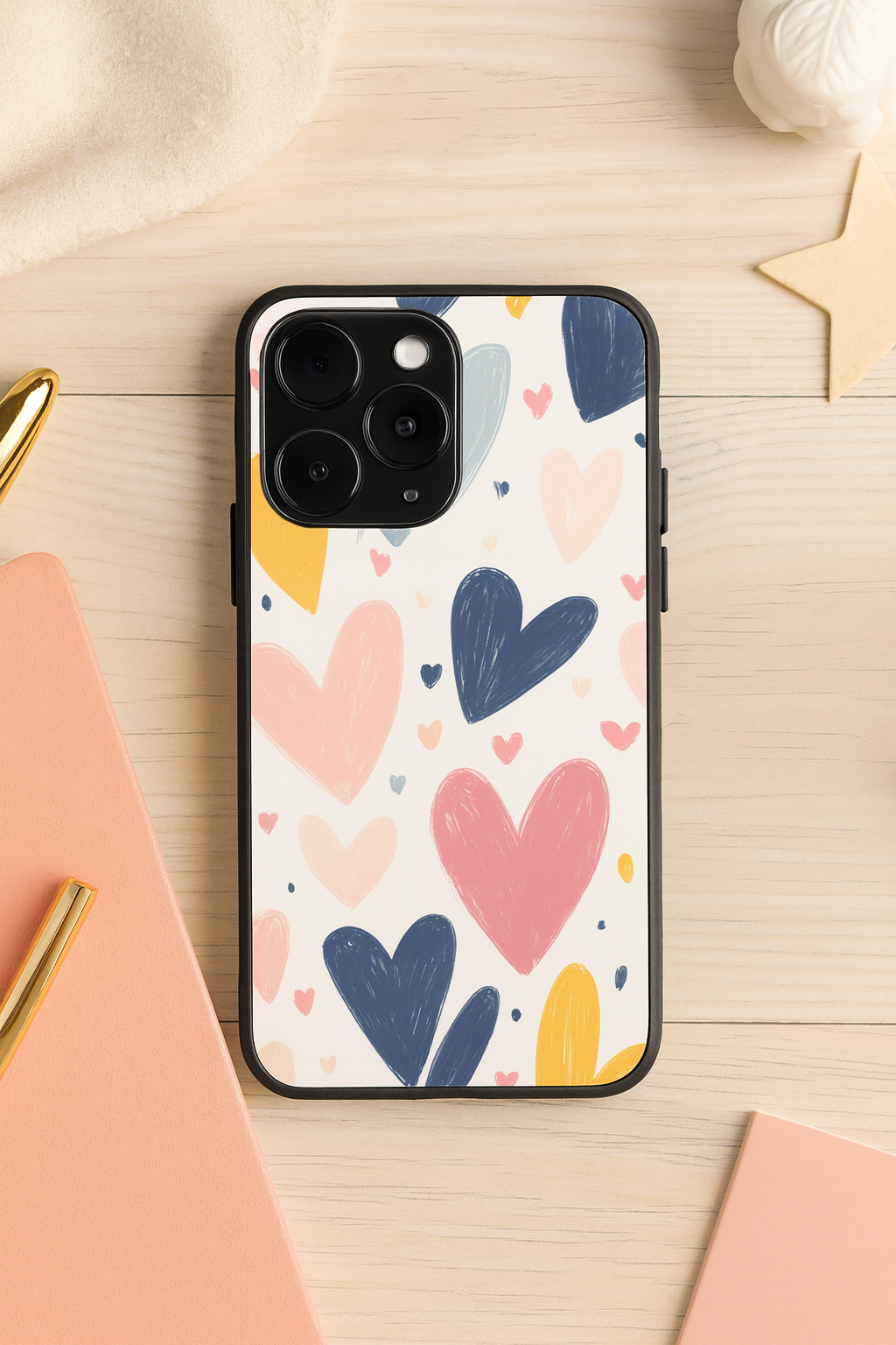 Painted Love Premium Glass Back Cover For iPhone 11,12,13,14,15,16,17 Models The Case & Co