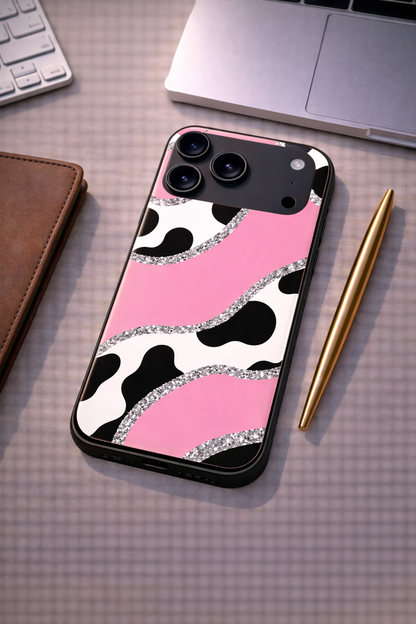 Pink Love Premium Glass Back Cover For iPhone 11,12,13,14,15,16,17 Models The Case & Co