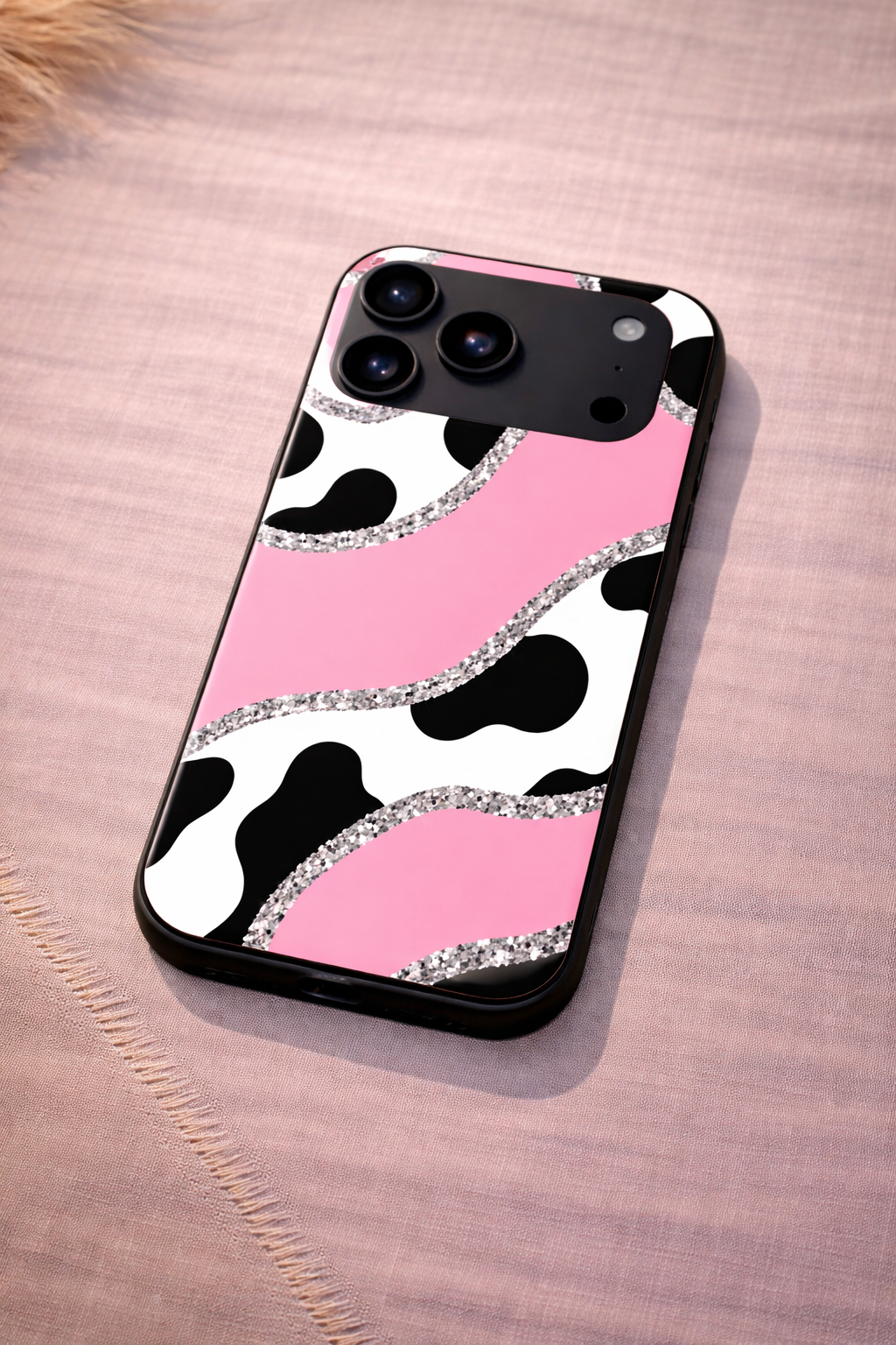 Pink Love Premium Glass Back Cover For iPhone 11,12,13,14,15,16,17 Models The Case & Co