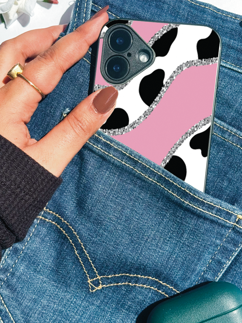 Pink Love Premium Glass Back Cover For iPhone 11,12,13,14,15,16,17 Models The Case & Co