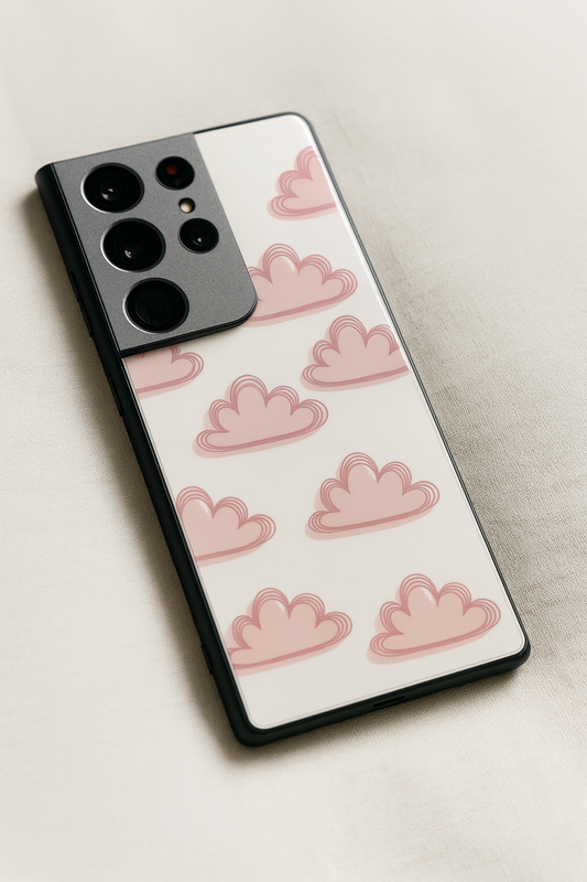 Pink Skies Premium Glass Back Cover For Galaxy S, A, M & F Series The Case & Co