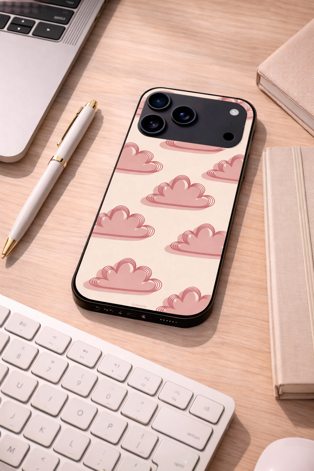 Pink Skies Premium Glass Back Cover For iPhone 11,12,13,14,15,16,17 Models The Case & Co