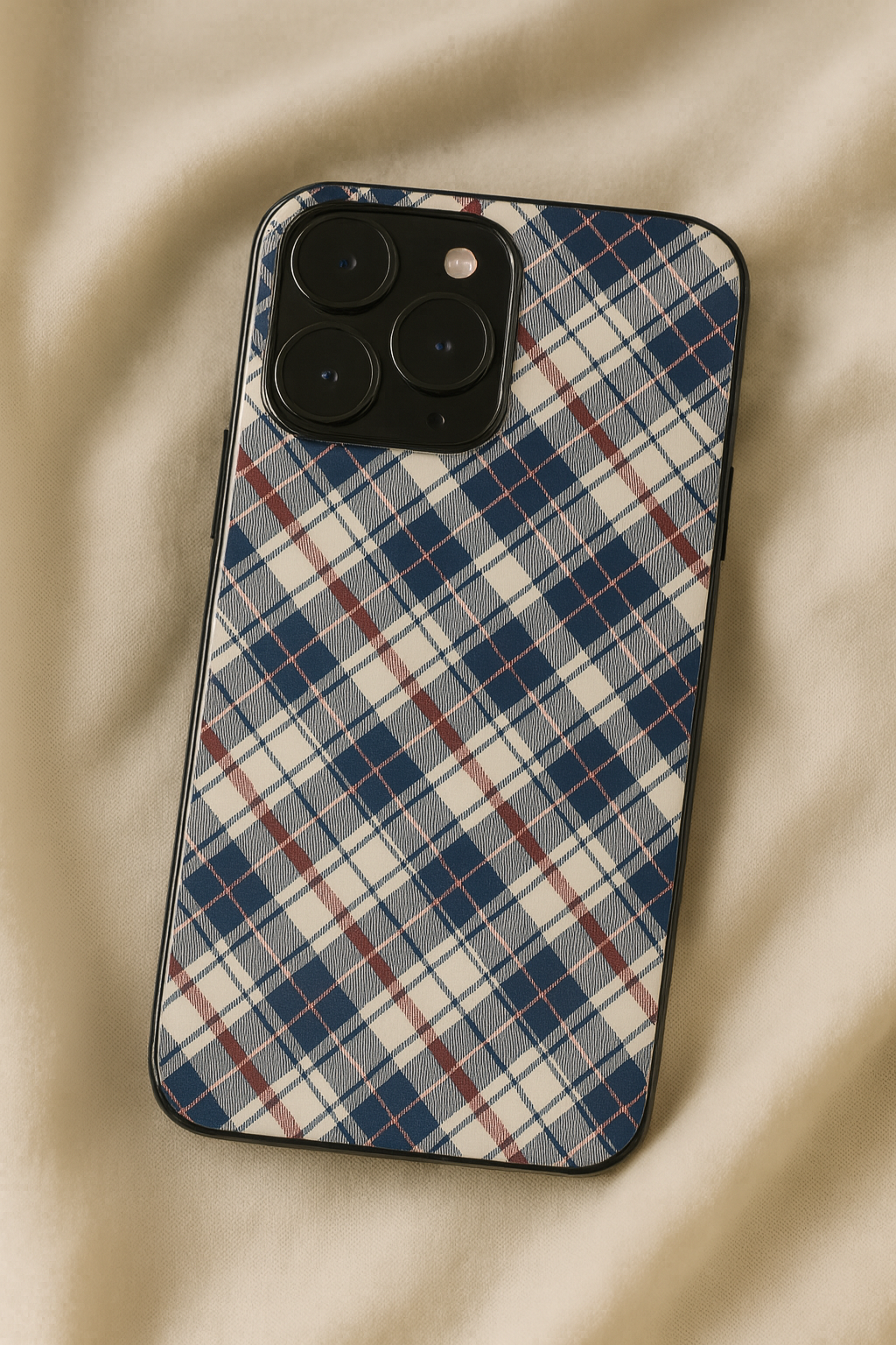Plaid Perfection Premium Glass Back Cover For iPhone 11,12,13,14,15,16,17 Models The Case & Co
