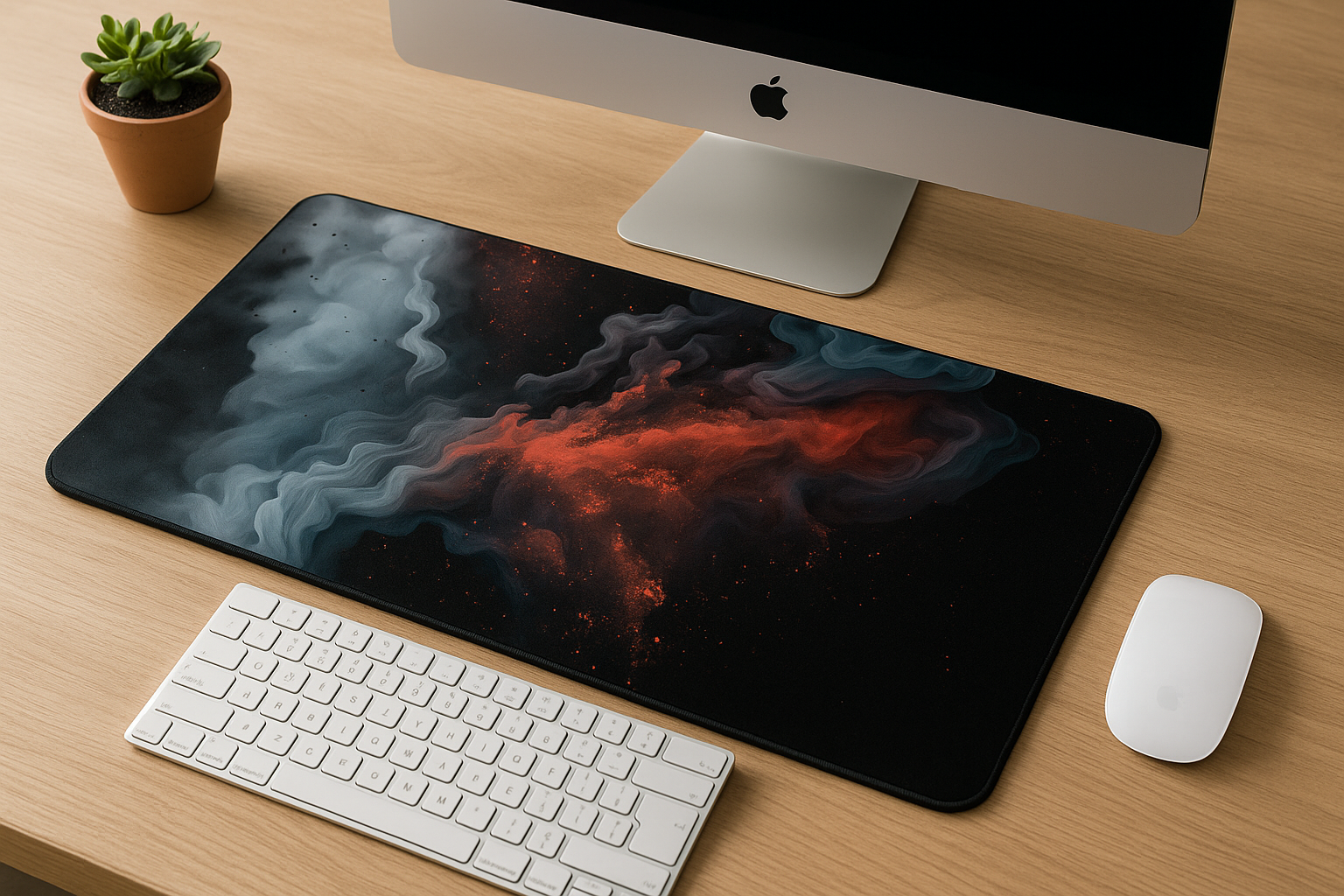 Printed Mouse Pad| Silicon Base | Aesthetic Smoke Graphic | Available in Size - Small, Large The Case & Co