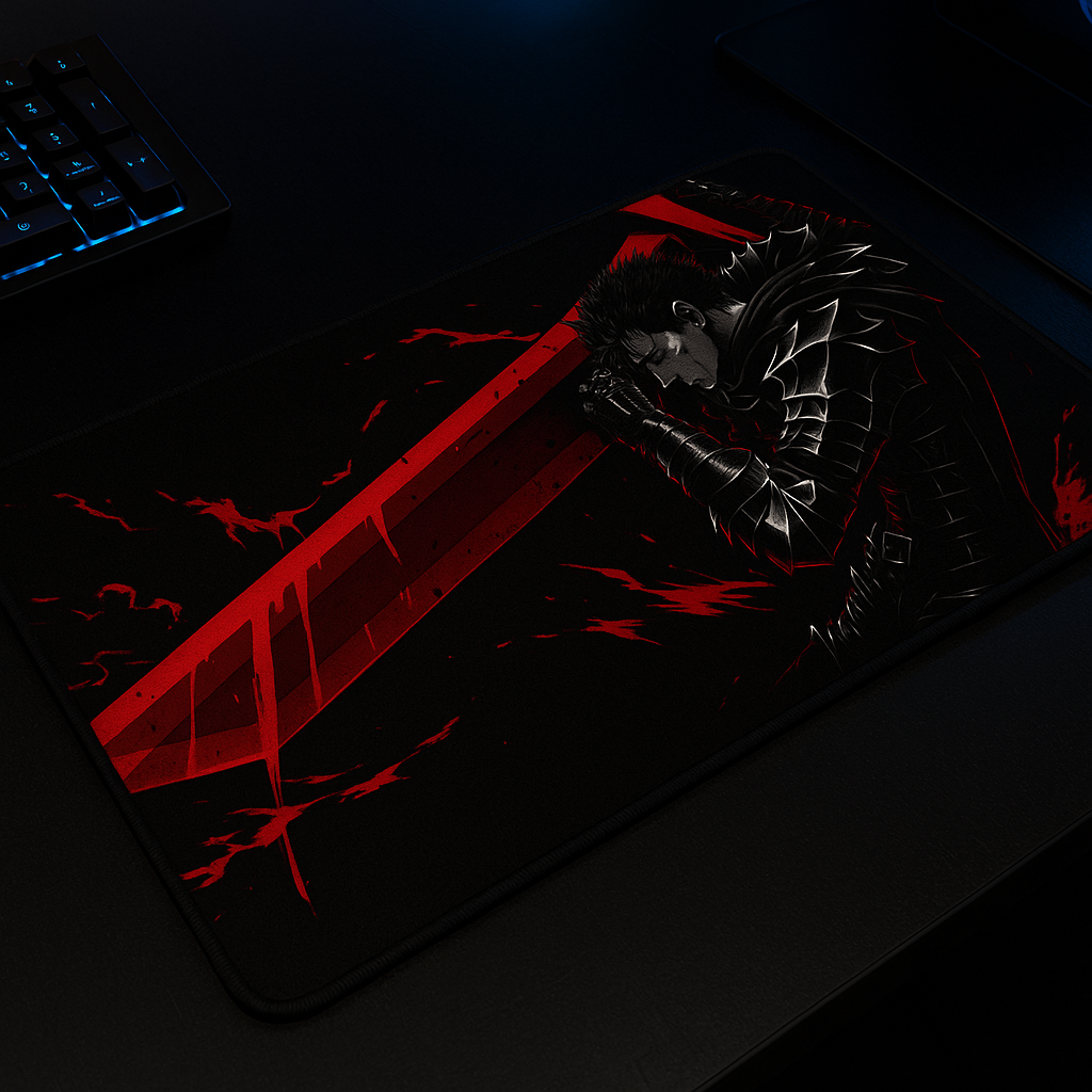 Printed Mouse Pad| Silicon Base | Anime  with Sword Graphic | Available in Size - Small, Large The Case & Co
