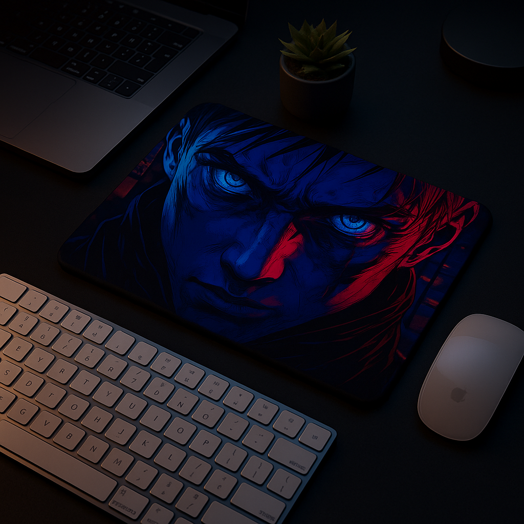 Printed Mouse Pad| Silicon Base | Focused Anime Character Graphic | Available in Size - Small, Large The Case & Co