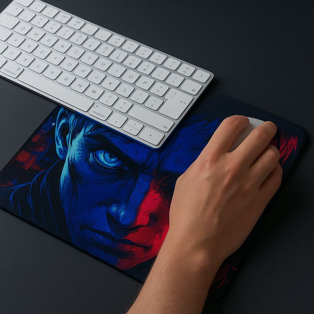 Printed Mouse Pad| Silicon Base | Focused Anime Character Graphic | Available in Size - Small, Large The Case & Co