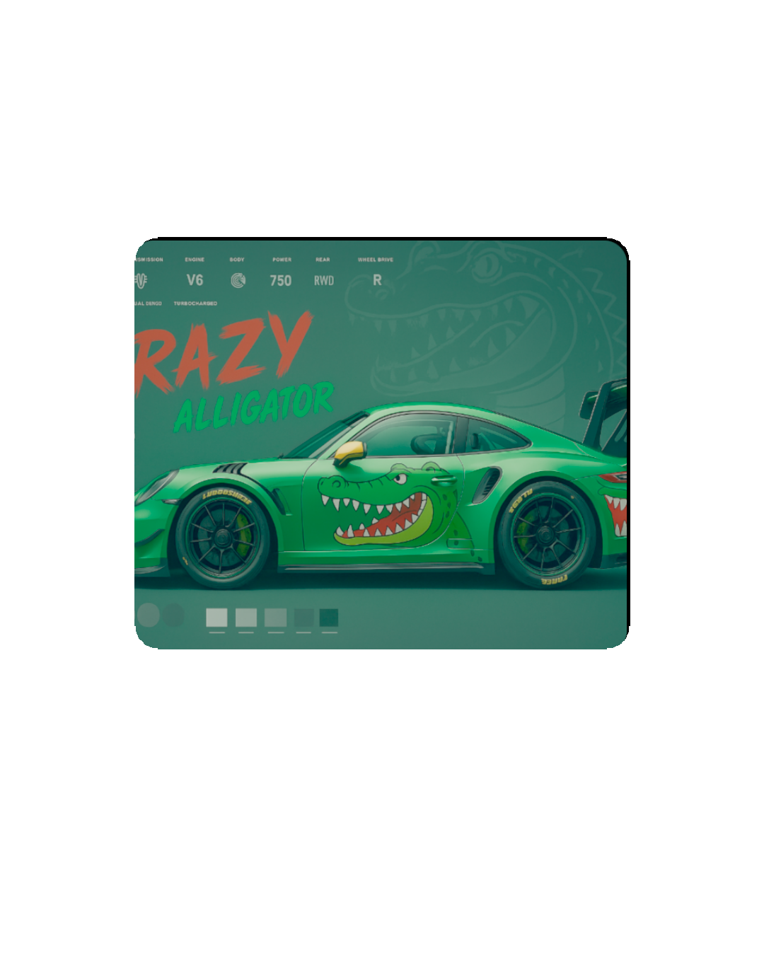 Printed Mouse Pad| Silicon Base | Later Alligator Graphic | Available in Size - Small, Large The Case & Co
