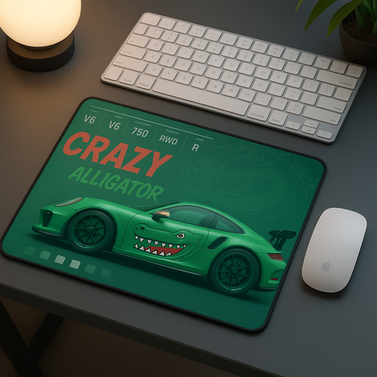 Printed Mouse Pad| Silicon Base | Later Alligator Graphic | Available in Size - Small, Large The Case & Co
