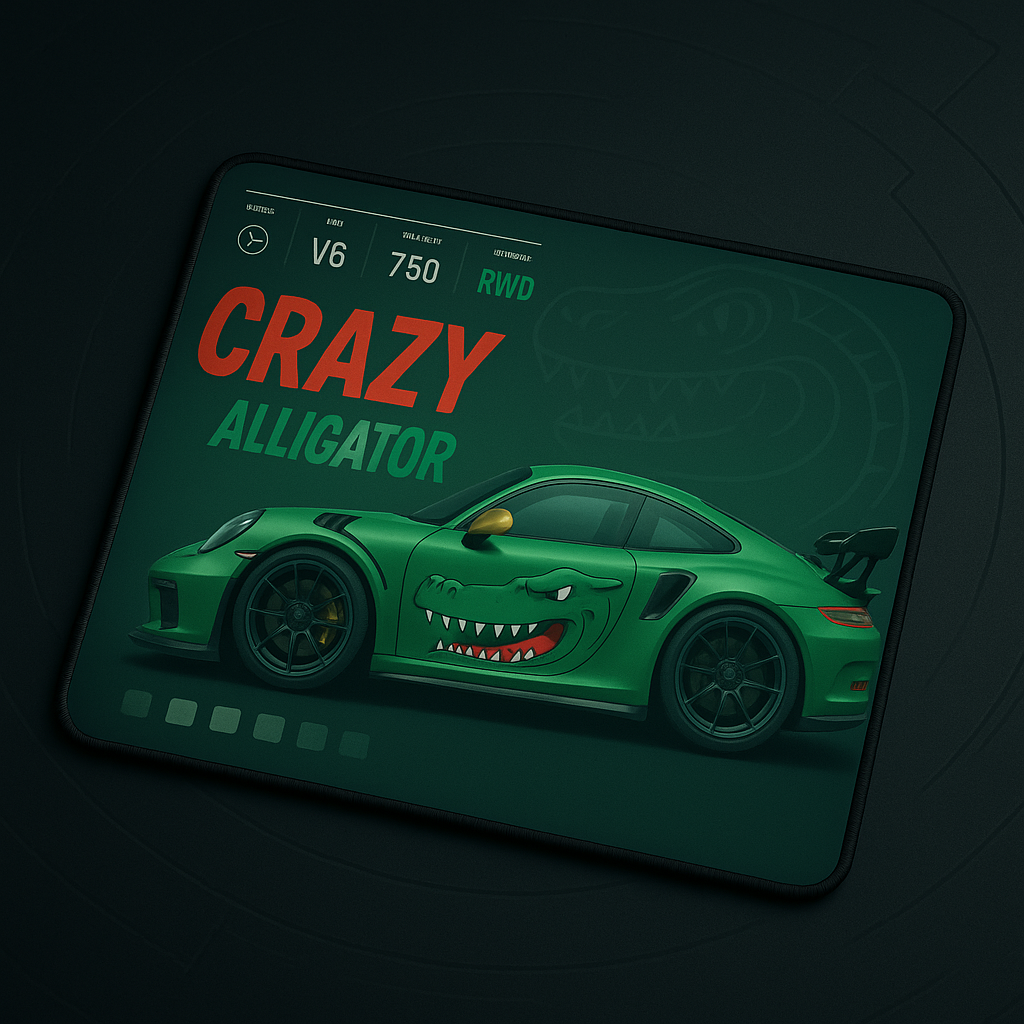 Printed Mouse Pad| Silicon Base | Later Alligator Graphic | Available in Size - Small, Large The Case & Co