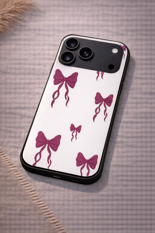 Purple Charm Premium Glass Back Cover For iPhone 11,12,13,14,15,16,17 Models The Case & Co