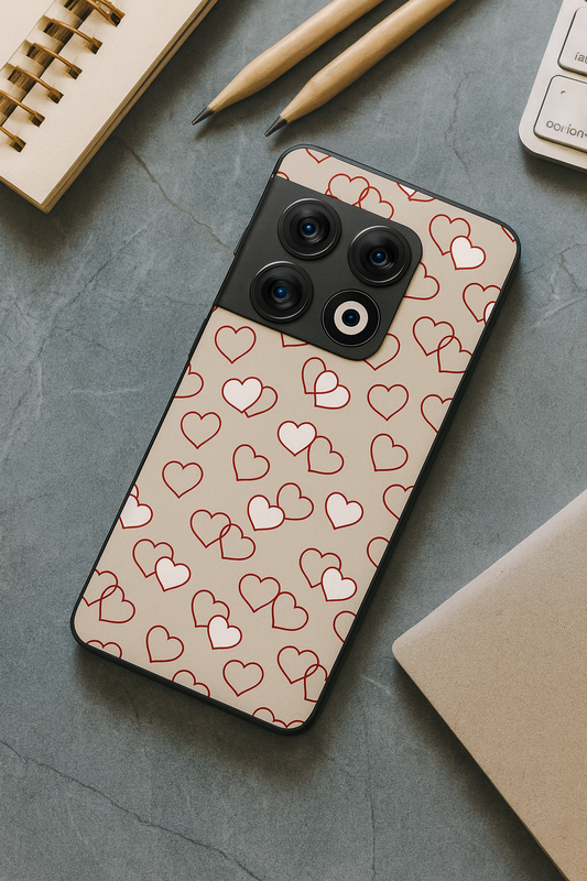 Puzzled Hearts Glass Back Cover For One Plus 13, 12, 11, 10, Nord Series The Case & Co