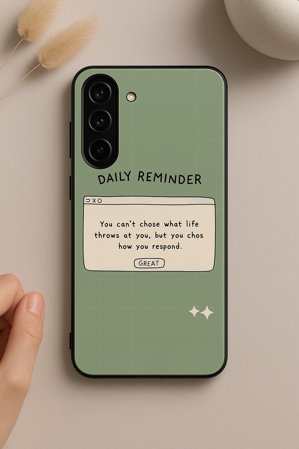 Respond Mode Premium Glass Back Cover For Galaxy S, A, M & F Series The Case & Co