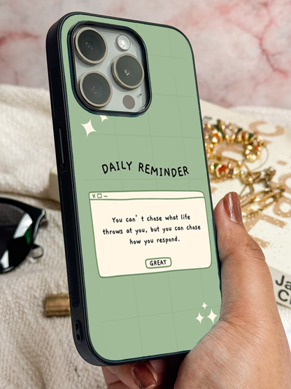 Respond Mode Premium Glass Back Cover For iPhone 11,12,13,14,15,16,17 Models The Case & Co