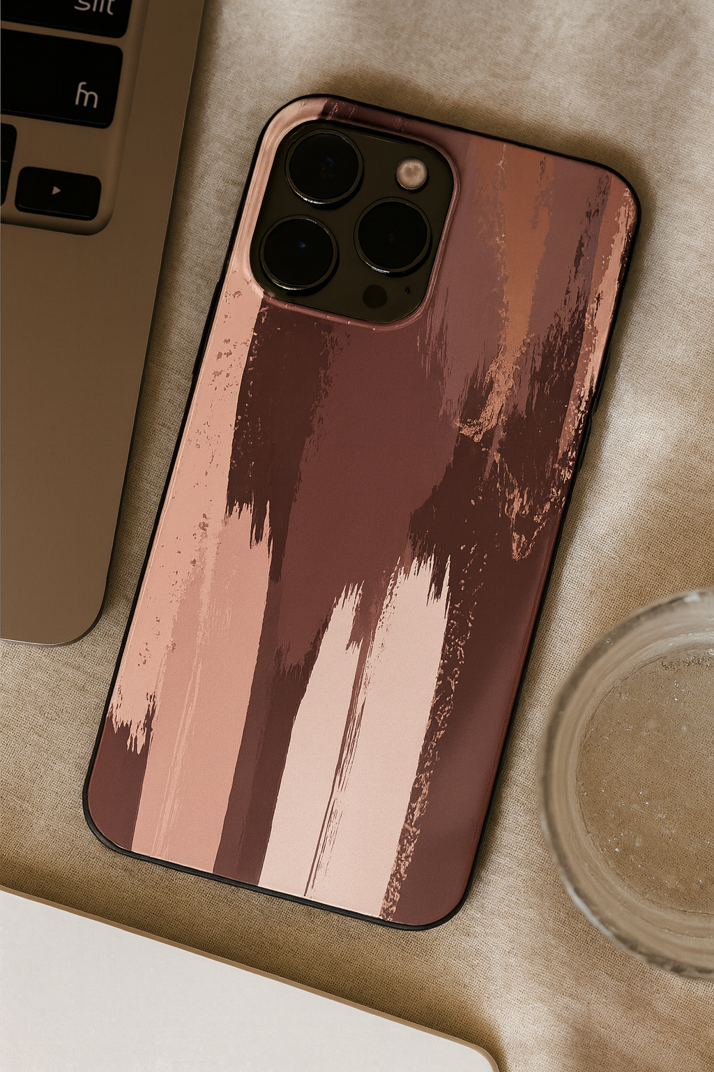 Rose Haze Personalised Name Premium Glass Back Cover For iPhone 11,12,13,14,15,16,17 Models The Case & Co