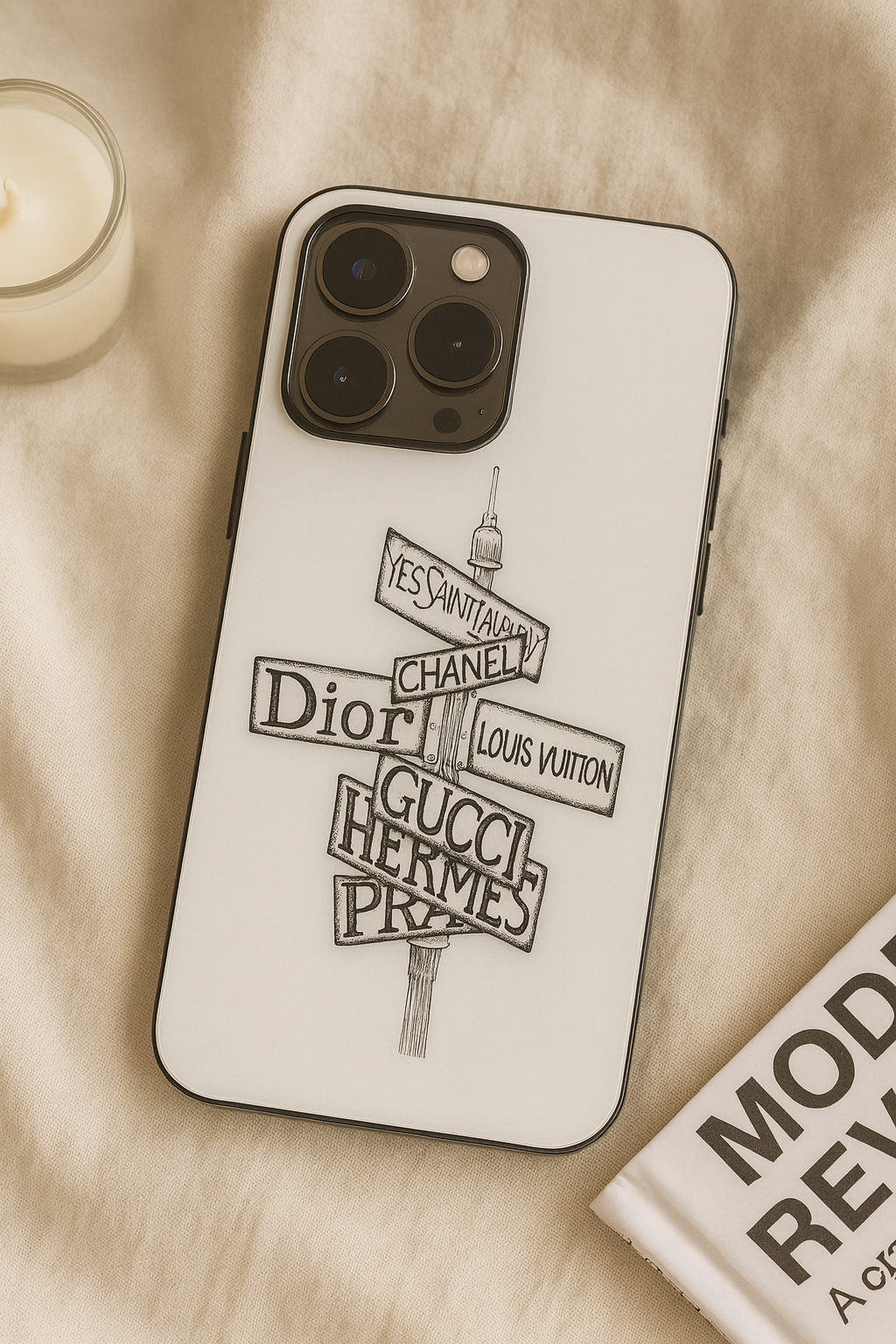 Runway Route Premium Glass Back Cover For iPhone 11,12,13,14,15,16,17 Models The Case & Co