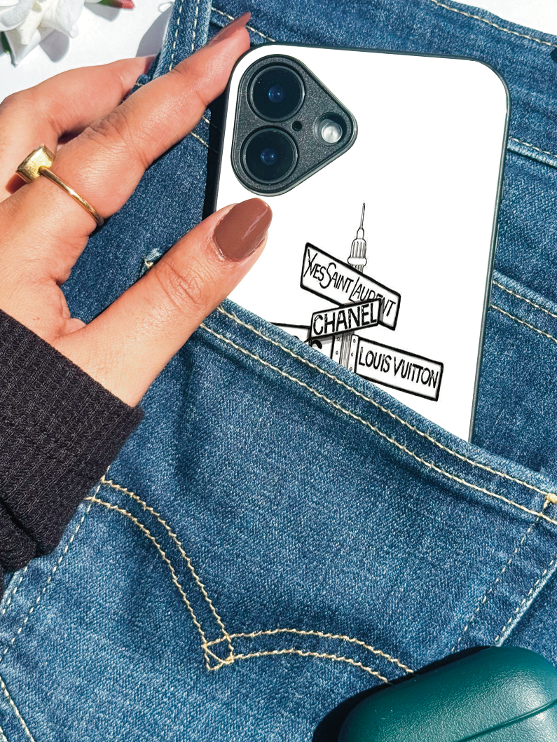 Runway Route Premium Glass Back Cover For iPhone 11,12,13,14,15,16,17 Models The Case & Co