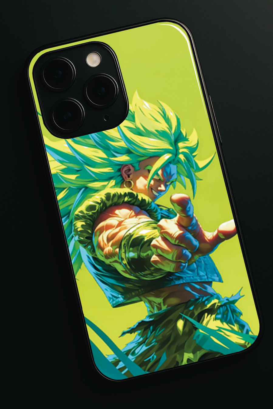 Saiyan Fury Premium Glass Back Cover For iPhone 11,12,13,14,15,16,17 Models The Case & Co