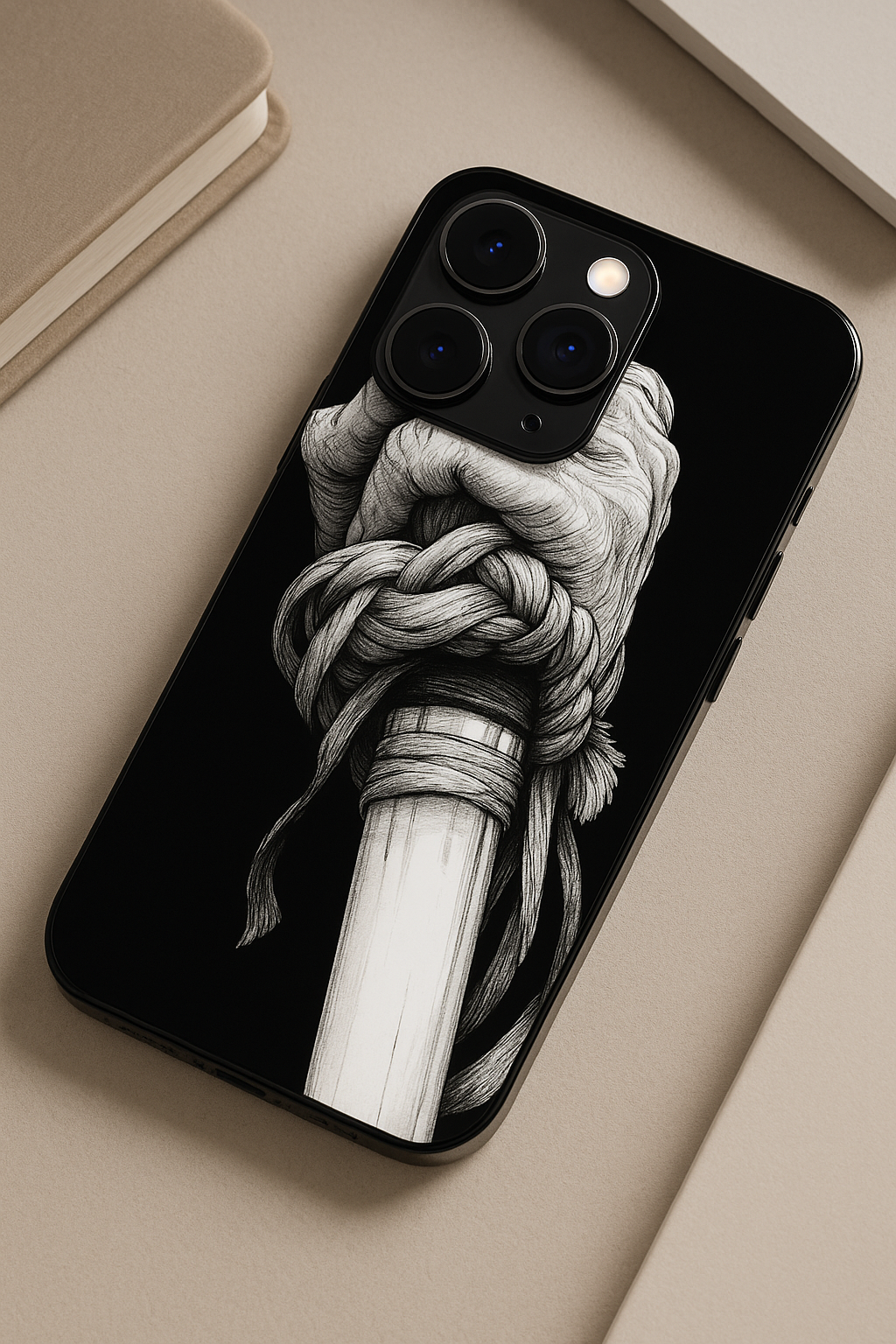 Samurai Grip Premium Glass Back Cover For iPhone 11,12,13,14,15,16,17 Models The Case & Co