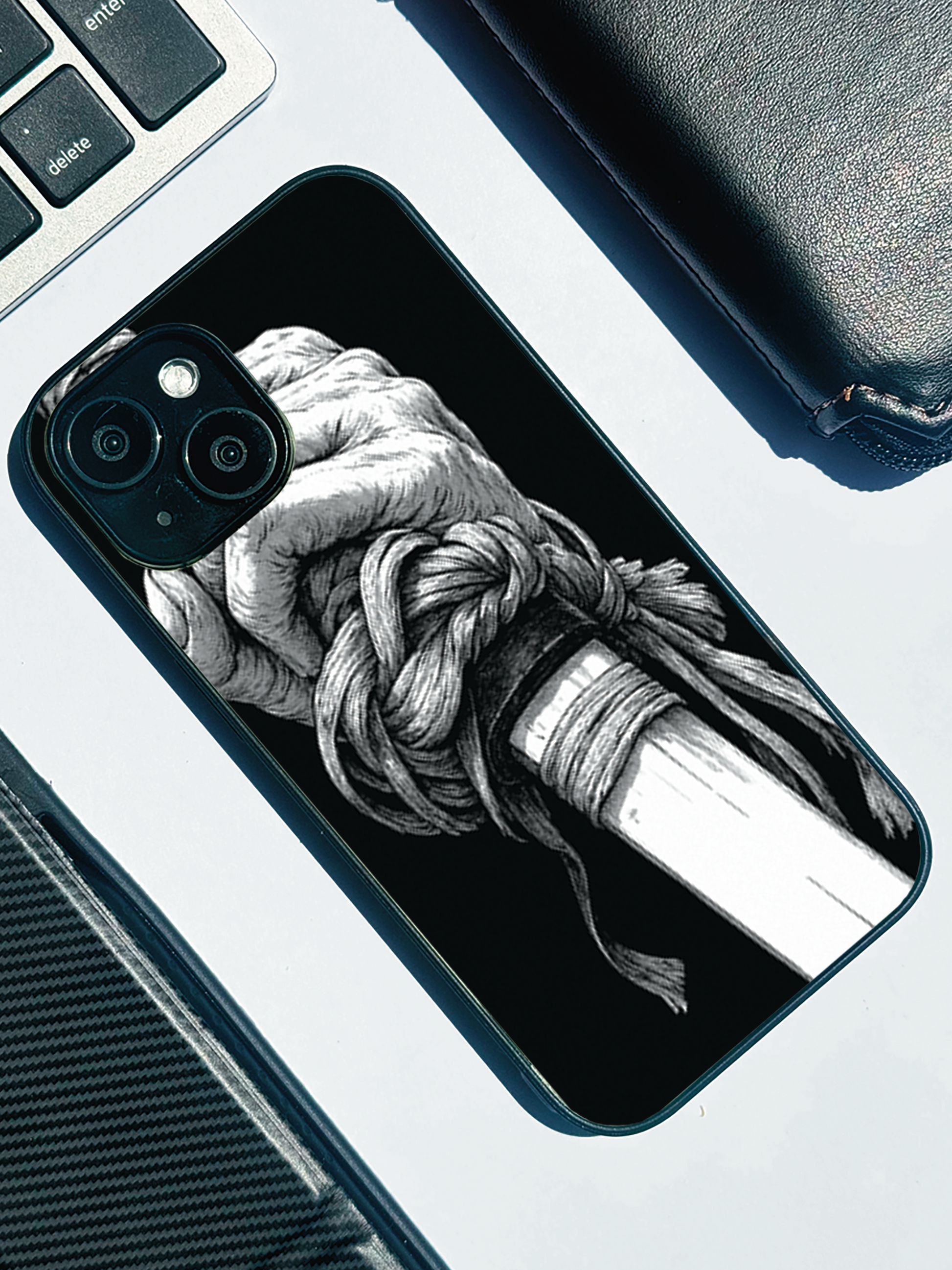 Samurai Grip Premium Glass Back Cover For iPhone 11,12,13,14,15,16,17 Models The Case & Co