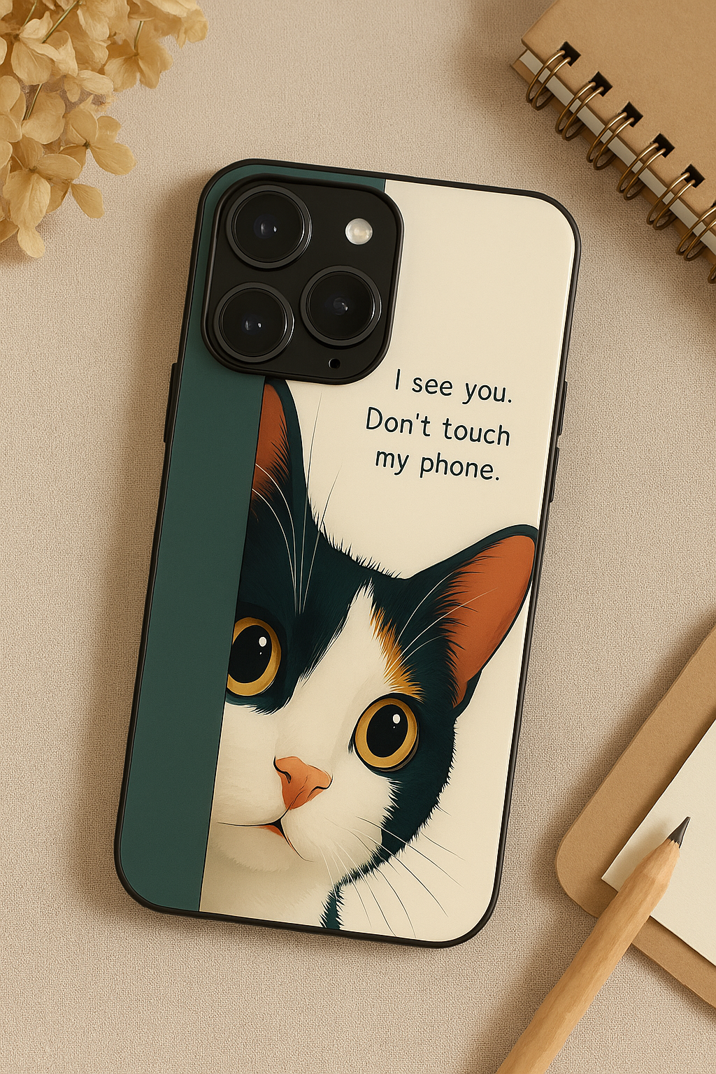 Sassy Cat Premium Glass Back Cover For iPhone 11,12,13,14,15,16,17 Models The Case & Co