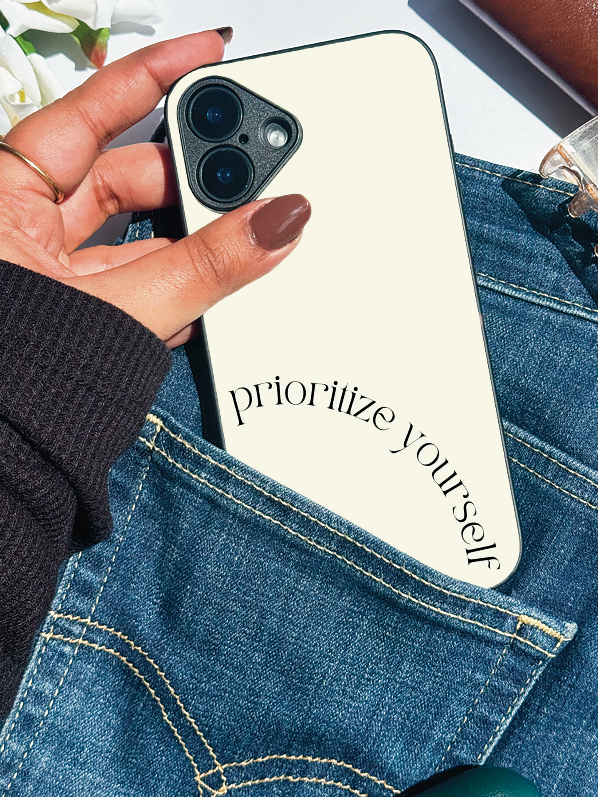 Self First Premium Glass Back Cover For iPhone 11,12,13,14,15,16,17 Models The Case & Co