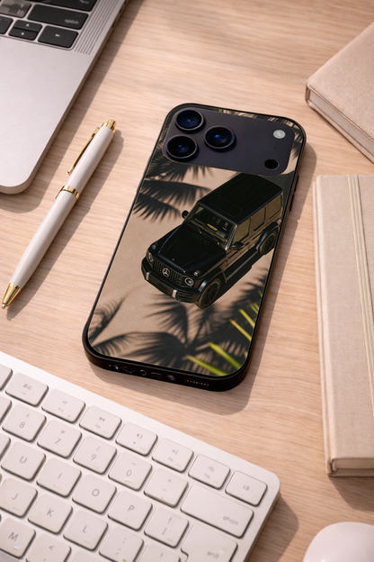 Shadow Drive Premium Glass Back Cover For iPhone 11,12,13,14,15,16,17 Models The Case & Co