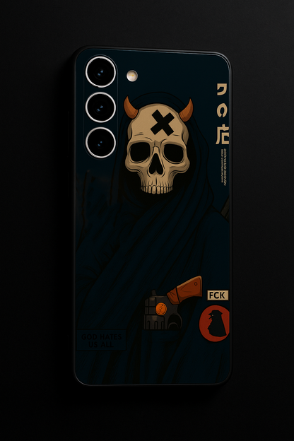 Skullbound Premium Glass Back Cover For Galaxy S, A, M & F Series The Case & Co