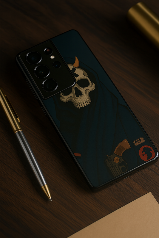 Skullbound Premium Glass Back Cover For Galaxy S, A, M & F Series The Case & Co