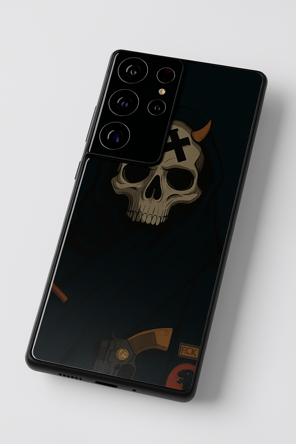 Skullbound Premium Glass Back Cover For Galaxy S, A, M & F Series The Case & Co