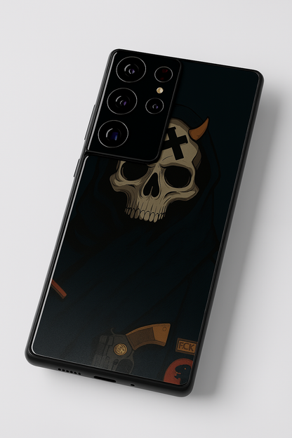 Skullbound Premium Glass Back Cover For Galaxy S, A, M & F Series The Case & Co