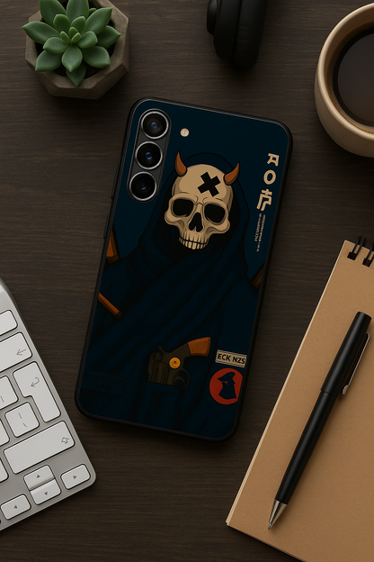 Skullbound Premium Glass Back Cover For Galaxy S, A, M & F Series The Case & Co