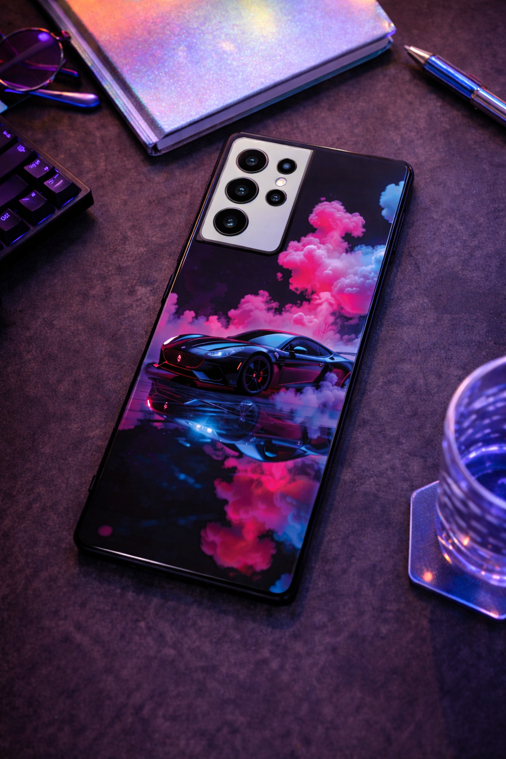 Smoke Racer Premium Glass Back Cover For Galaxy S, A, M & F Series The Case & Co