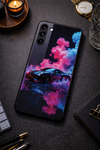 Smoke Racer Premium Glass Back Cover For Galaxy S, A, M & F Series The Case & Co